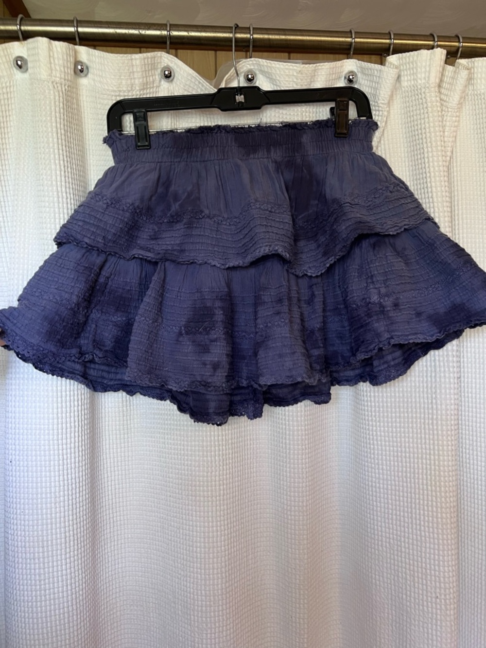 Tiered Ruffle Mini Skirt - Navy